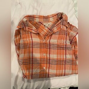 Jcrew linnen plaid shirt
